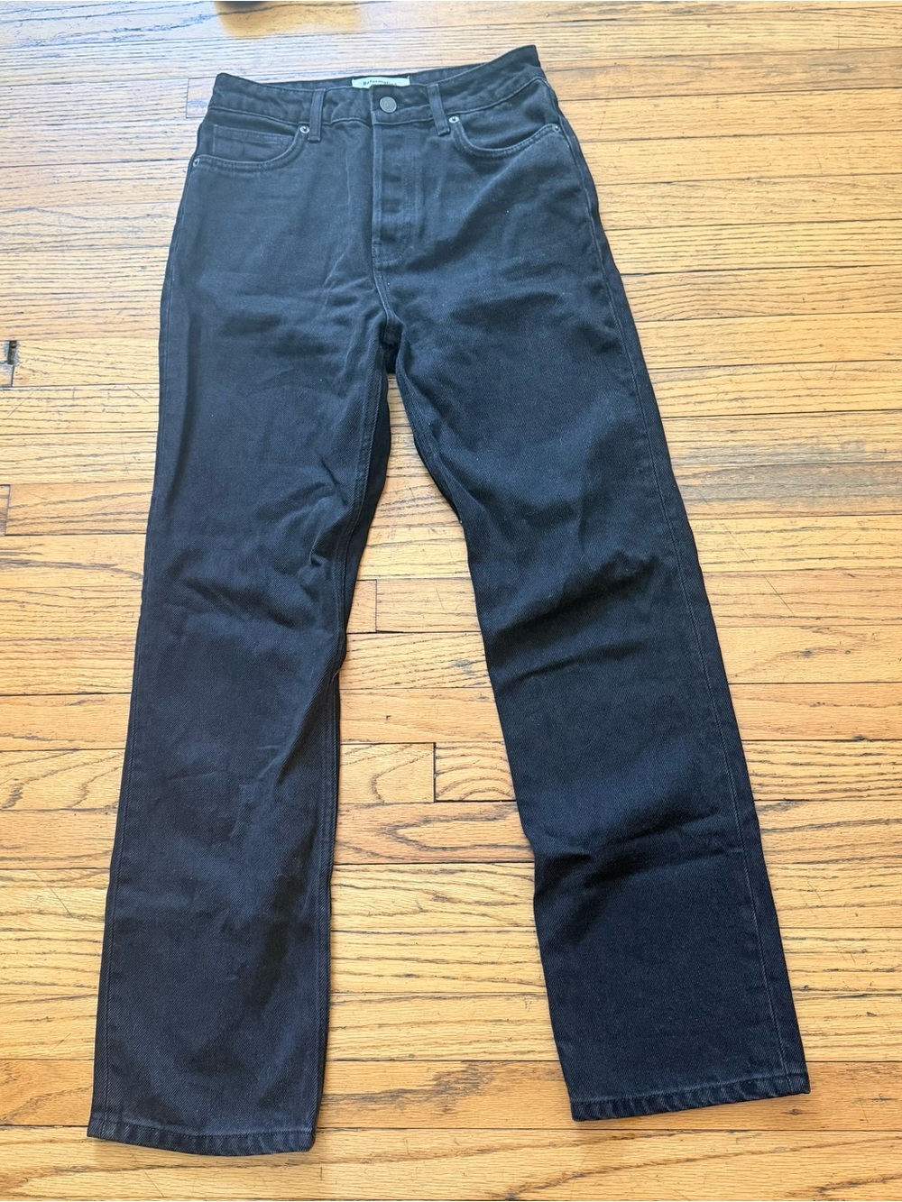 Reformation Black Straight-Leg Chinos